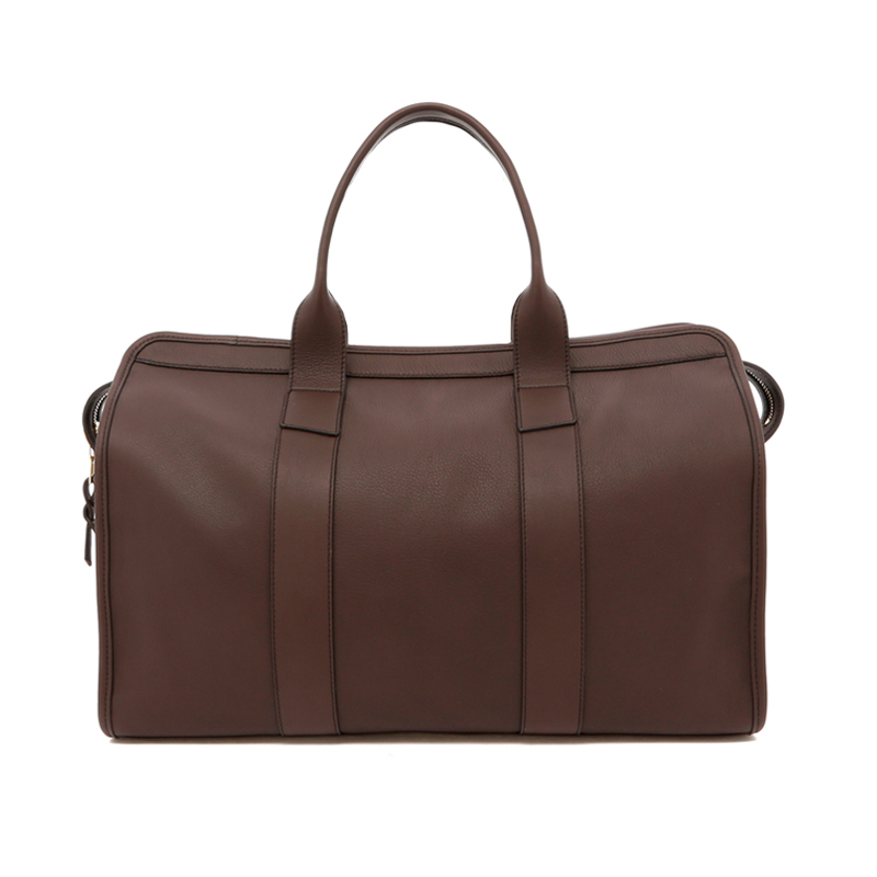 Small Travel Duffle - Dark Taupe - Navy Interior - Soft Tumbled in 