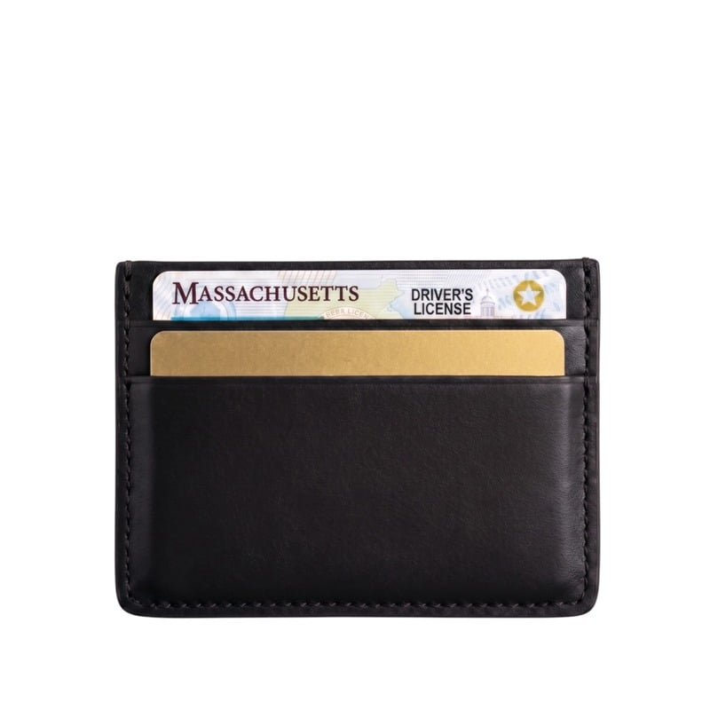 Double Mini Card Wallet in smooth tumbled leather