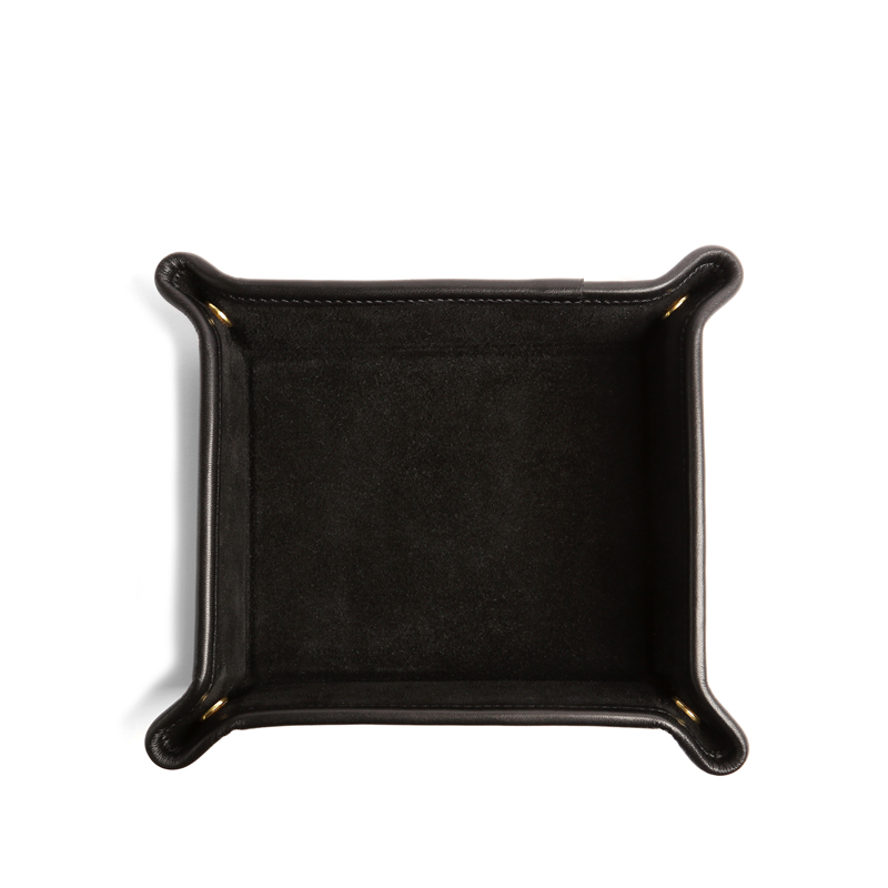 Suede Valet Tray-Black in suede