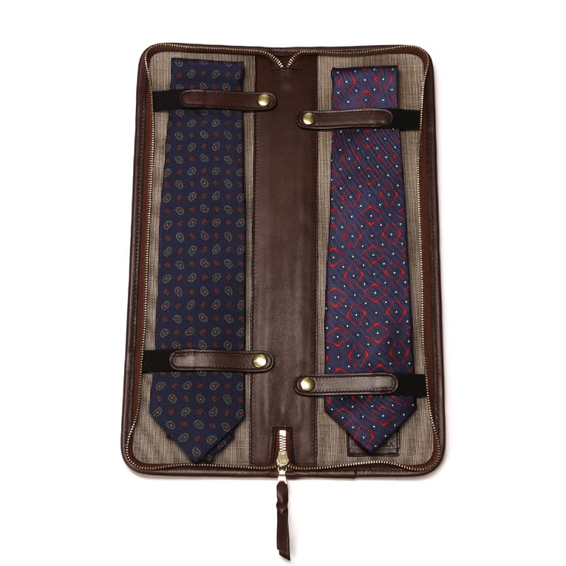 Tie Case in smooth tumbled leather