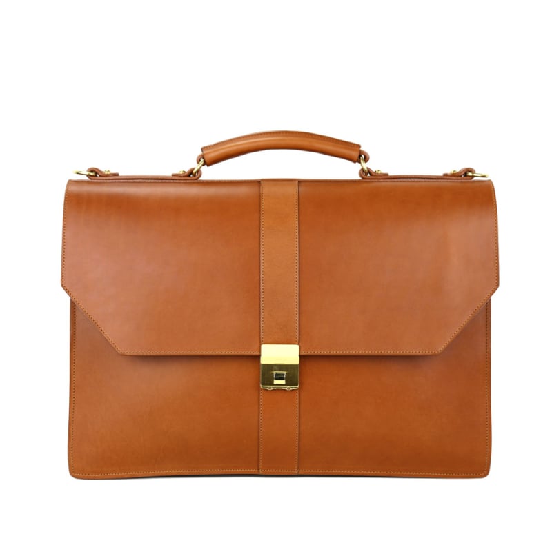 Captain's Briefcase - Limited in harness belting leather
