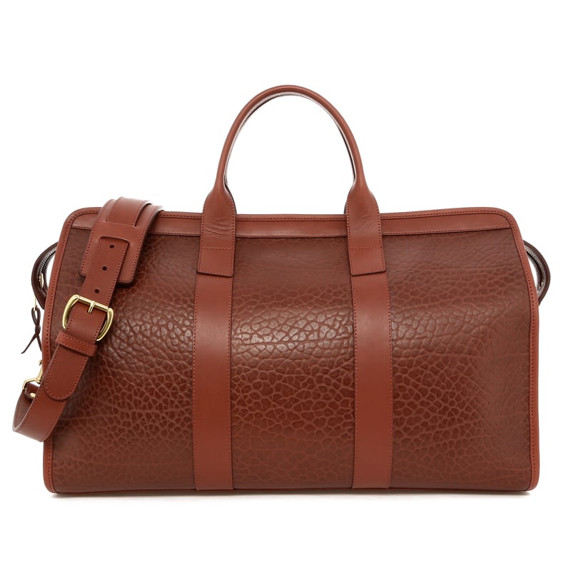 Signature Travel Duffle  in shrunken grain leather