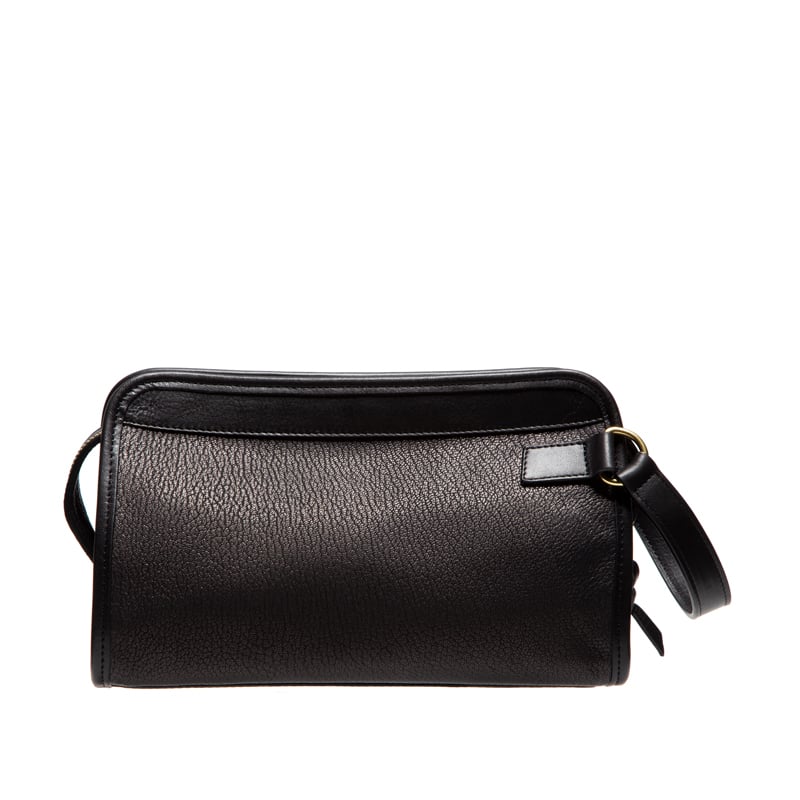 Chèvre Small Travel Kit -Black in goat skin