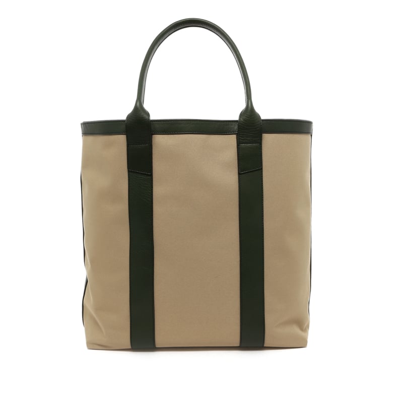 Tall Tote - Greenish Khaki/Green Trim in 