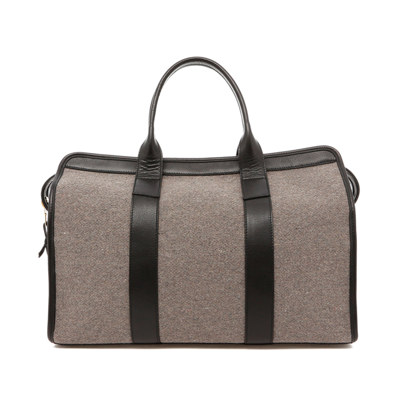 Small Travel Duffle - Greystone/Black Trim - Loom Four Sunbrella in 