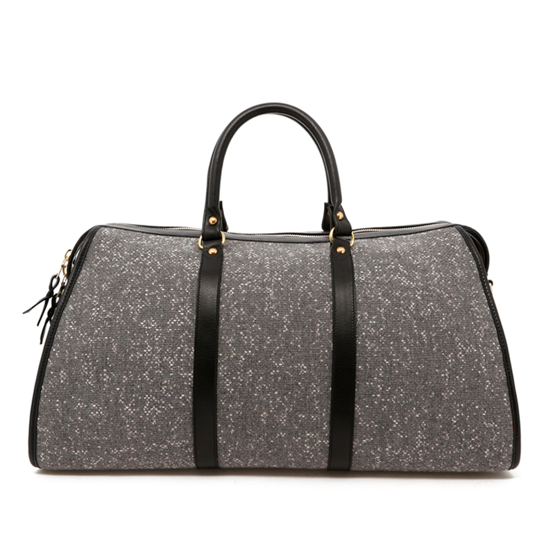 Hampton Duffle - Greystone/Black - Sunbrella Tweed in 