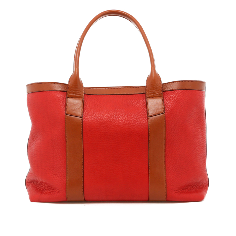 Large Working Tote - Hibiscus Soft Leather / Cognac Trim in 