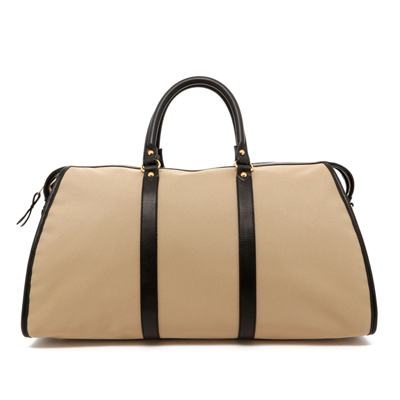 Hampton Duffle - Khaki/Black Trim - Canvas - Black Cordura in 