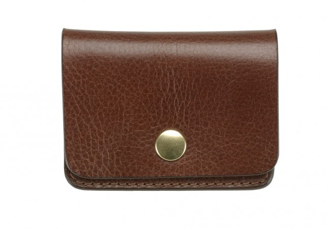 Coin Wallet-Chestnut in smooth tumbled leather