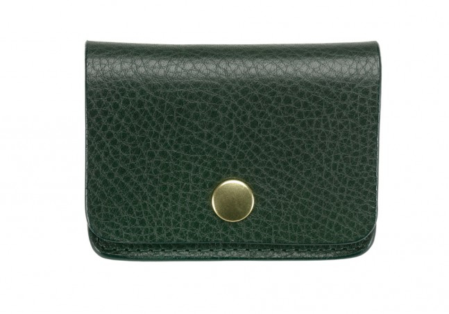 Coin Wallet-Green in smooth tumbled leather