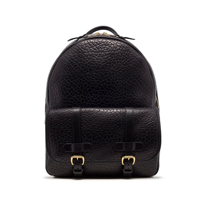 Hampton Zipper Backpack in shrunken grain leather