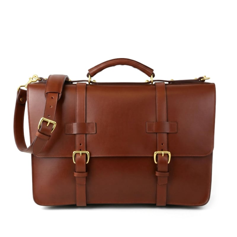 American Briefcase in harness belting leather