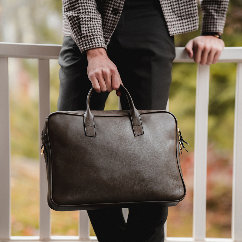 Computer Briefcase - Limited in smooth tumbled leather