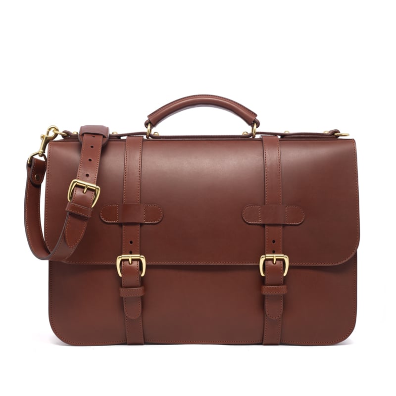 English Briefcase in harness belting leather