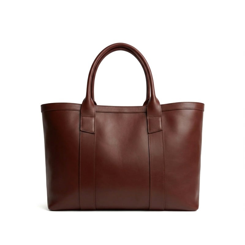 Large Working Tote in smooth tumbled leather