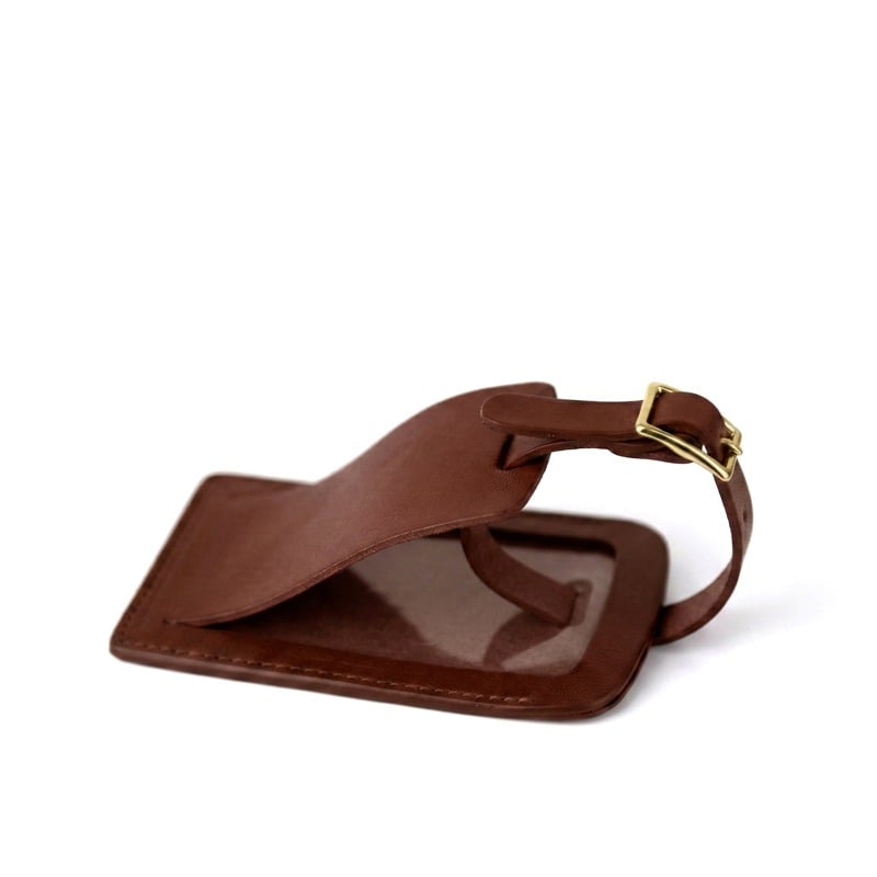 Luggage ID Tag in smooth tumbled leather
