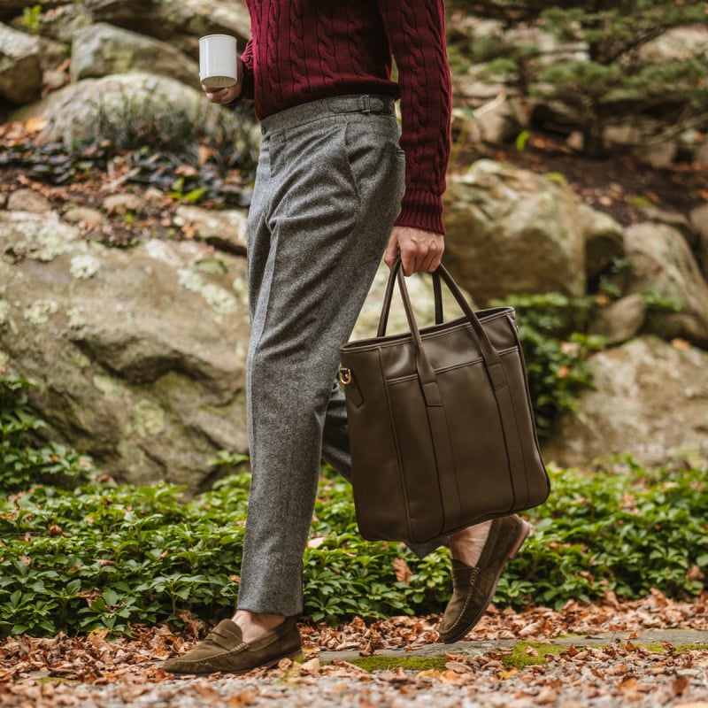 Commuter Tote in smooth tumbled leather