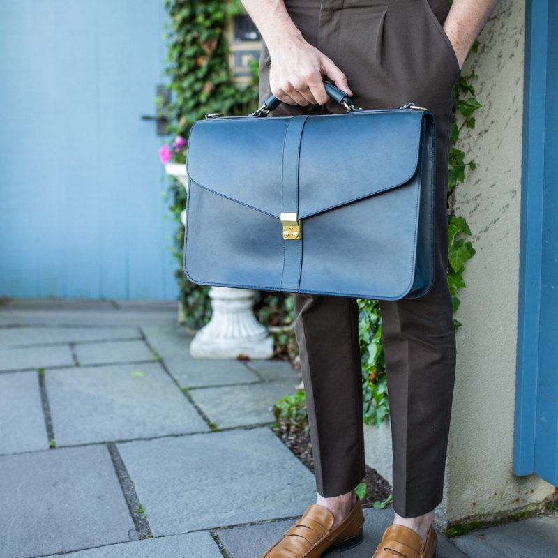 Lock Briefcase - Limited in harness belting leather