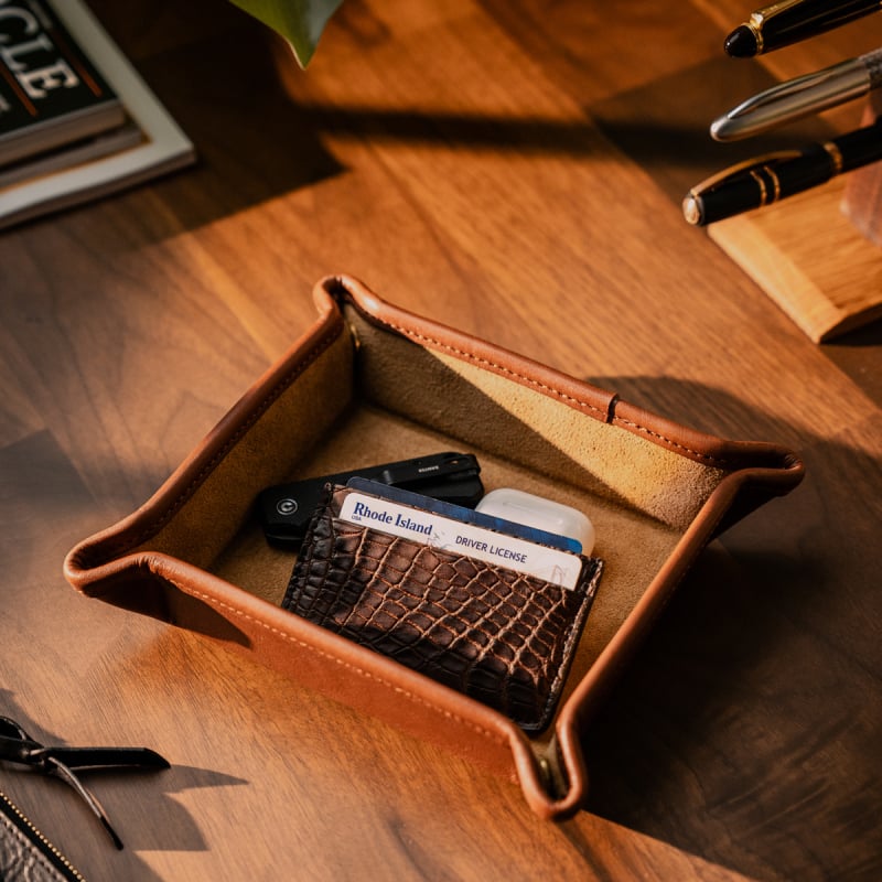 Suede Valet Tray in suede