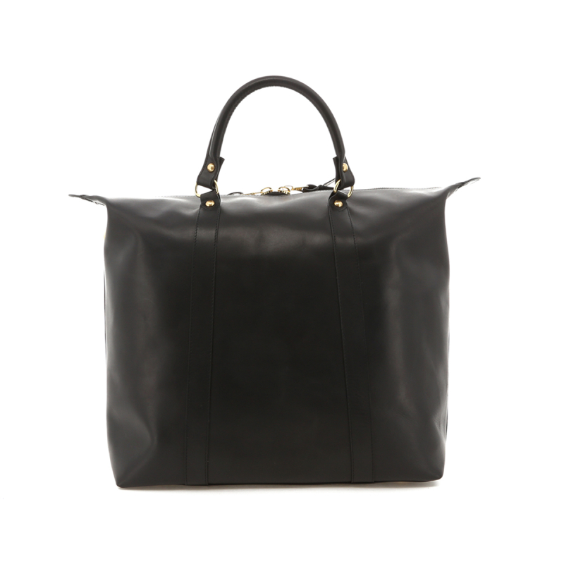 Hampton Tote - Matte Black - Smooth Tumbled - Grey Cordura Interior in 