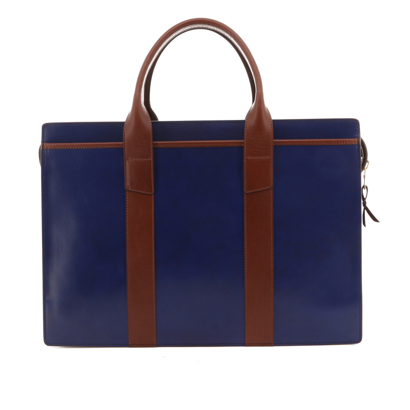Single Zip-Top - Midnight / Chestnut - Belting Leather in 