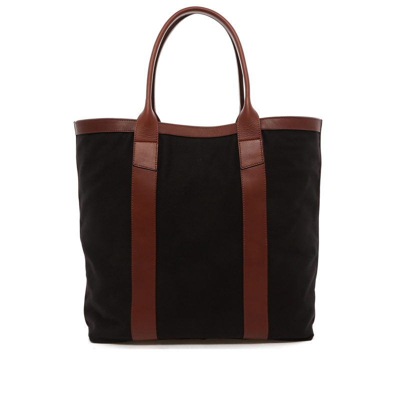 Tall Tote - Midnight/Chestnut Trim - Twill in 