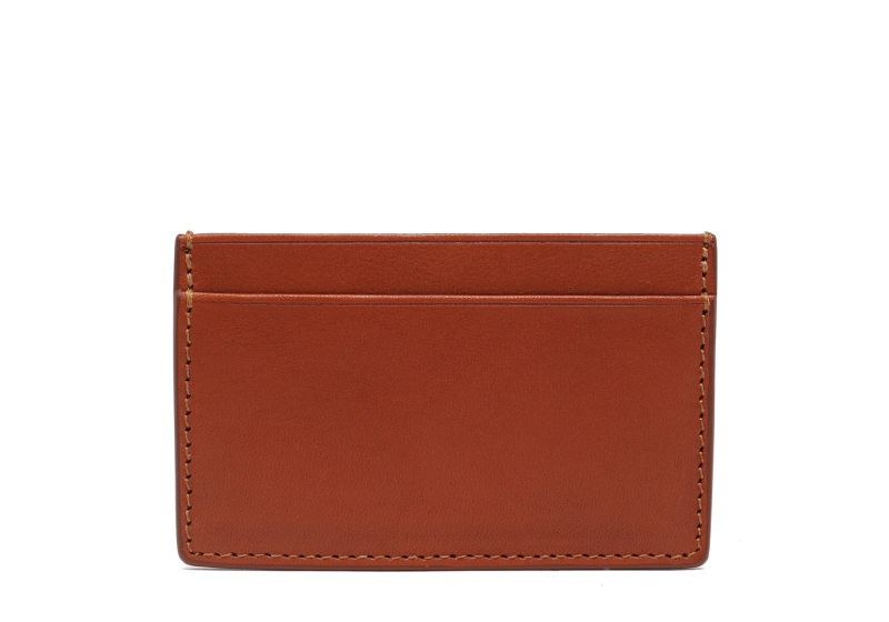Mini Card Wallet-Cognac in smooth tumbled leather