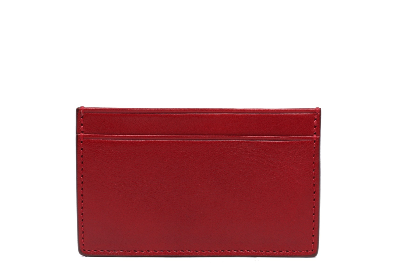 Mini Card Wallet-Red in smooth tumbled leather