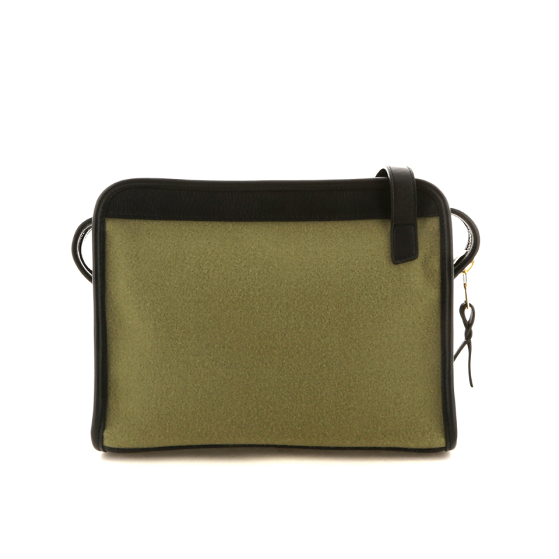 Blazer Bag - Moss Green/Black Leather Trim - Felt - Grey Cordura Lining in 