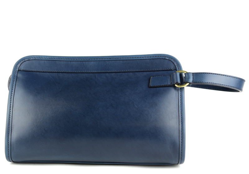Small Travel Kit -Navy in harness belting leather