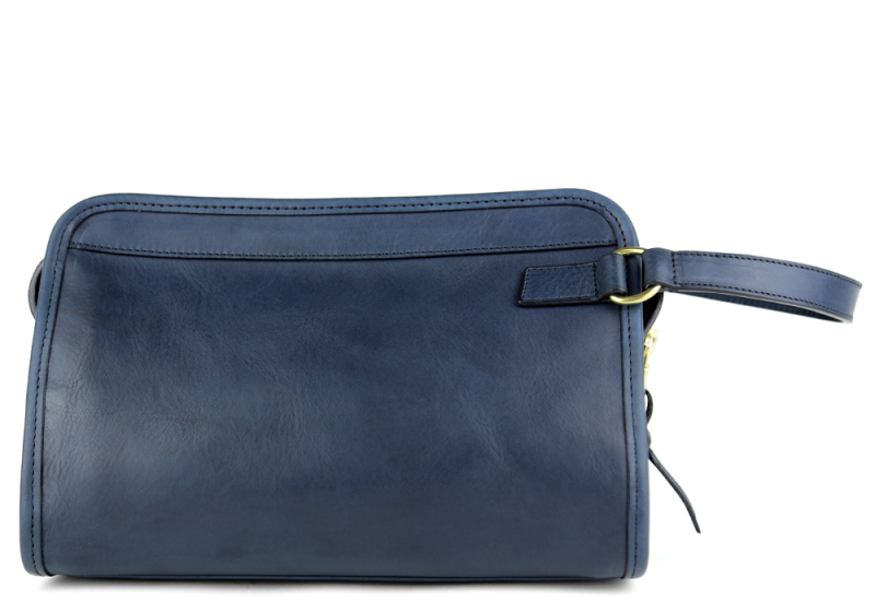 Small Travel Kit -Navy in smooth tumbled leather