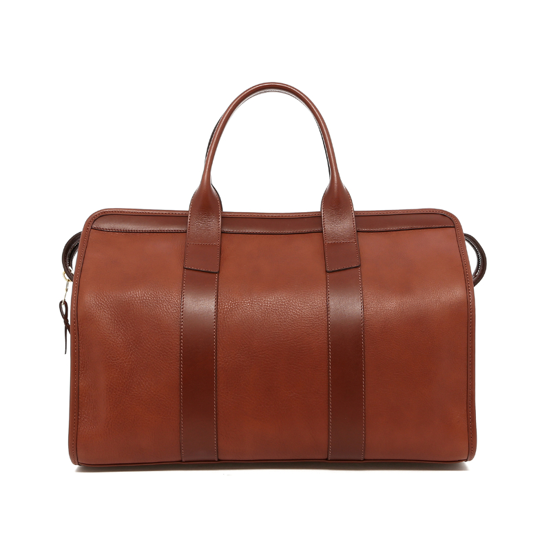 Small Travel Duffle - Light Brown/Chocolate -Tumbled Leather in 