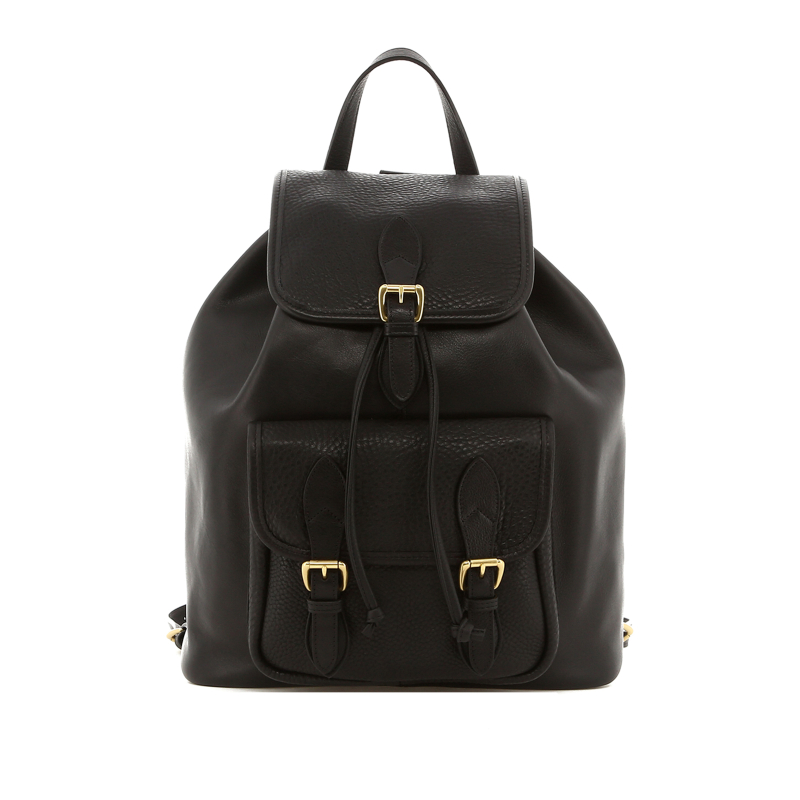 Classic Backpack - Black/Black - Tumbled Leather - Unlined in 