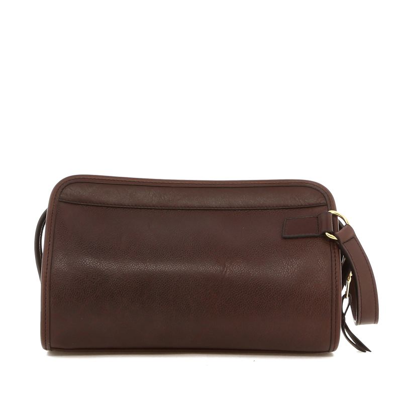 Small Travel Kit - Mulch/Chocolate - Tumbled Leather in 