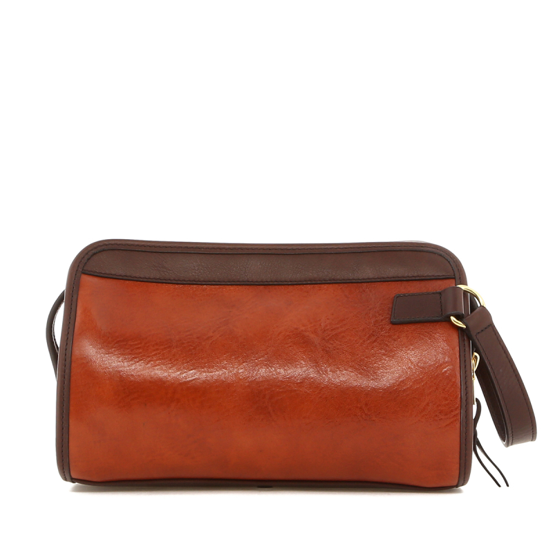 Small Travel Kit - Potter's Clay/Chocolate - Tumbled Leather in 