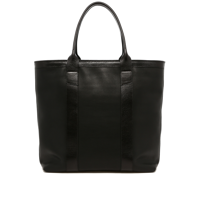 Tall Tote - Matte Black/Glossy Black - Turquoise Interior - Zipper Closure in 