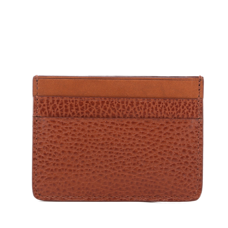 Double Card Wallet - Caramel - Pebbled Leather in 