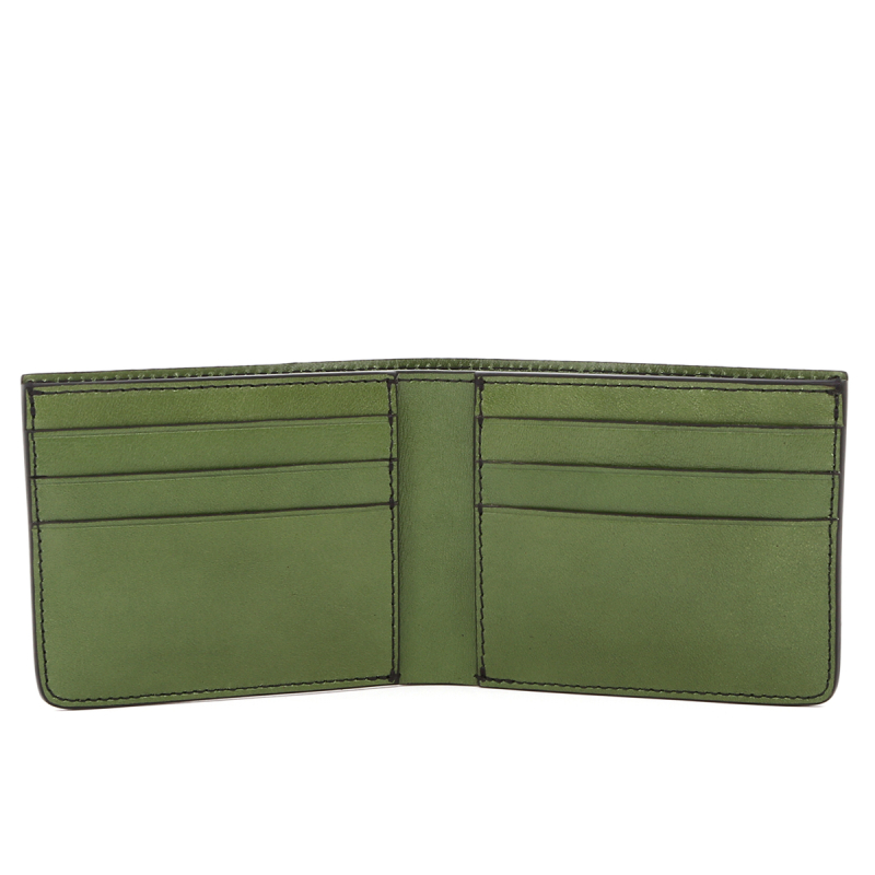 Bifold Wallet - Meadow Green Smooth Tumbled Leather in 