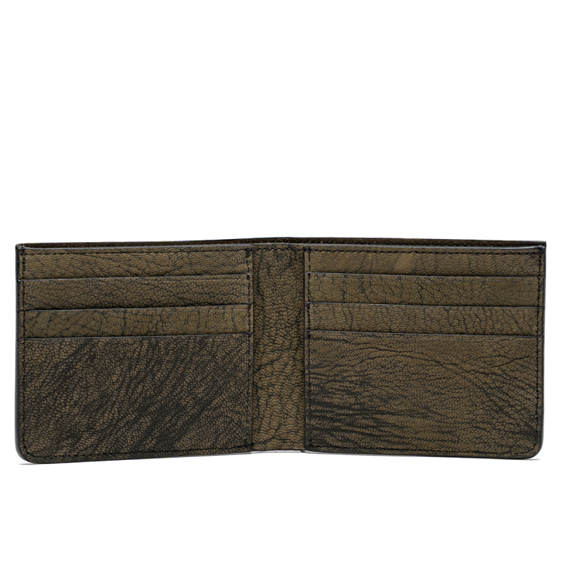 Bifold Wallet - Olive - Nubuck Goatskin - Olive Interior  in 
