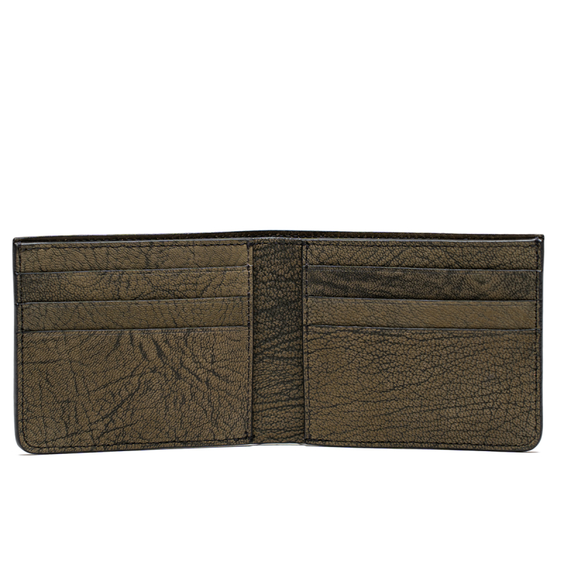 Bifold Wallet - Olive - Nubuck Goatskin - Olive Interior  in 