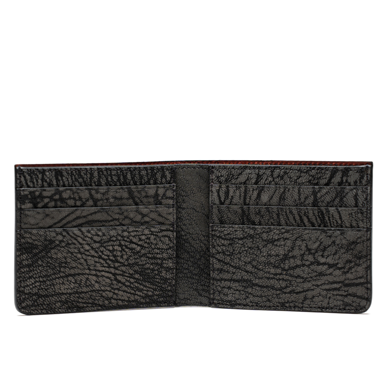Bifold Wallet - Slate/Black - Nubuck Goatskin - Oxblood Interior  in 