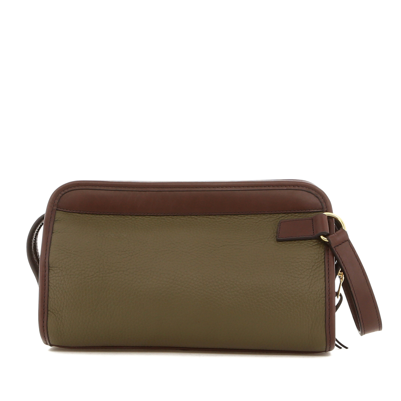 Small Travel Kit - Light Military/Chocolate - Taurillon Leather in 