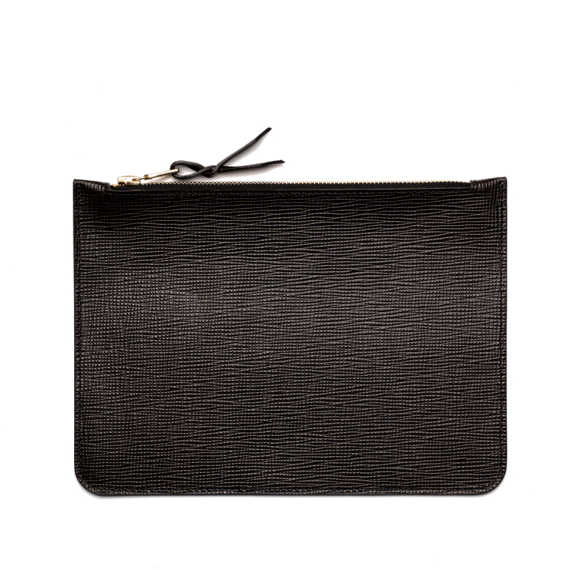 Medium Leather Pouch - Chocolate - Cross Grain Leather  in 