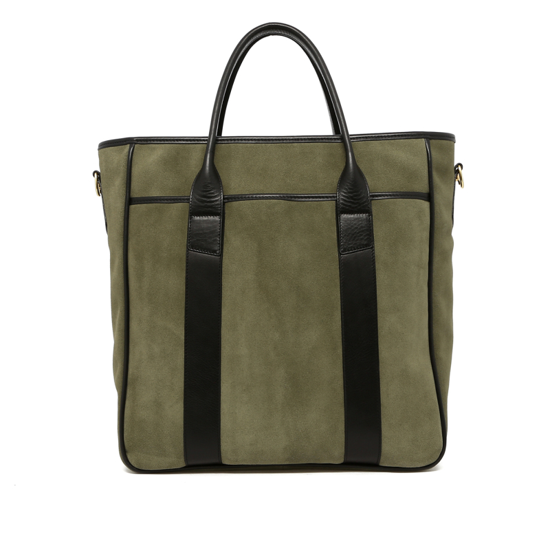 Commuter Tote - Misletoe/Black - Suede in 