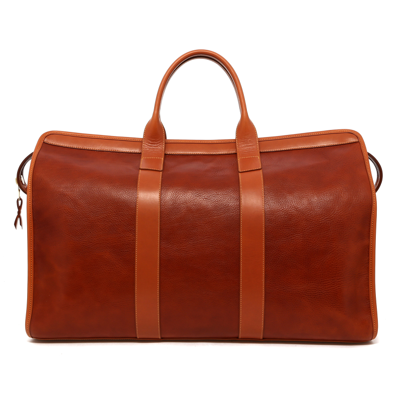 Compass Duffle - Amber Brown/Tan Tumbled - Mediterranean Blue Interior  in 