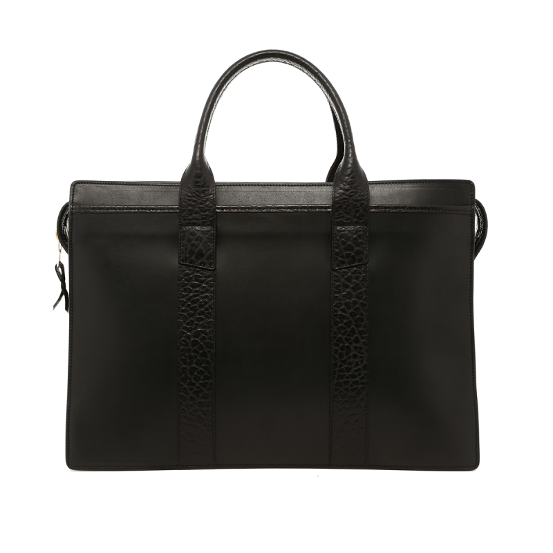 Double Zip-Top - Black/Black - Shrunken Grain  in 