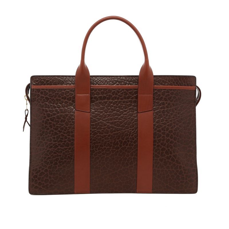Double Zip-Top - Briefcase Chocolate/Chestnut - Shrunken Trim  in 