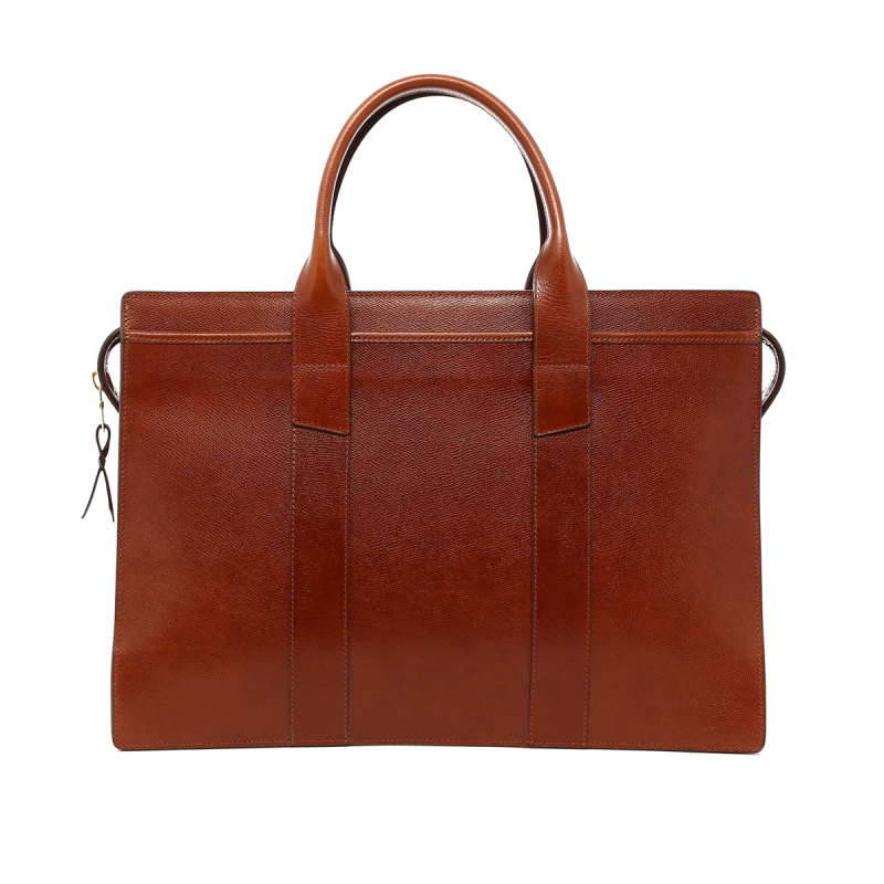 Double Zip-Top - Glossy Caramel - Printed Leather in 