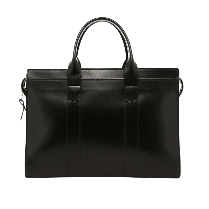 Double Zip-Top - Smooth Black Calf  in 