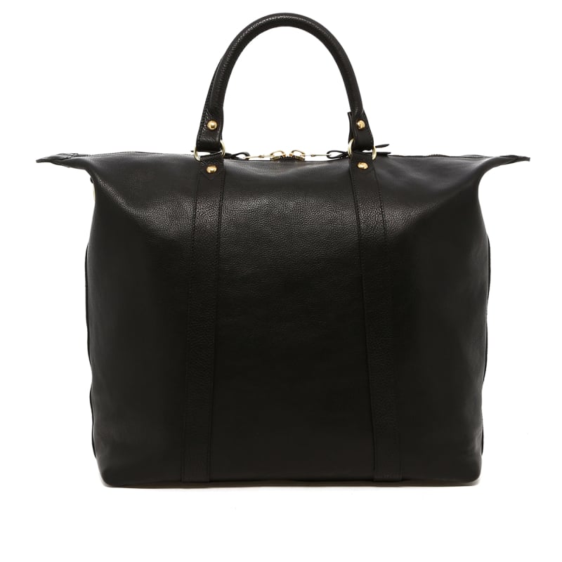 Hampton Tote - Black -Tumbled Leather - Burgundy Interior  in 
